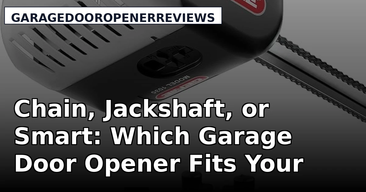 Chain, Jackshaft, or Smart: Which Garage Door Opener Fits Your House