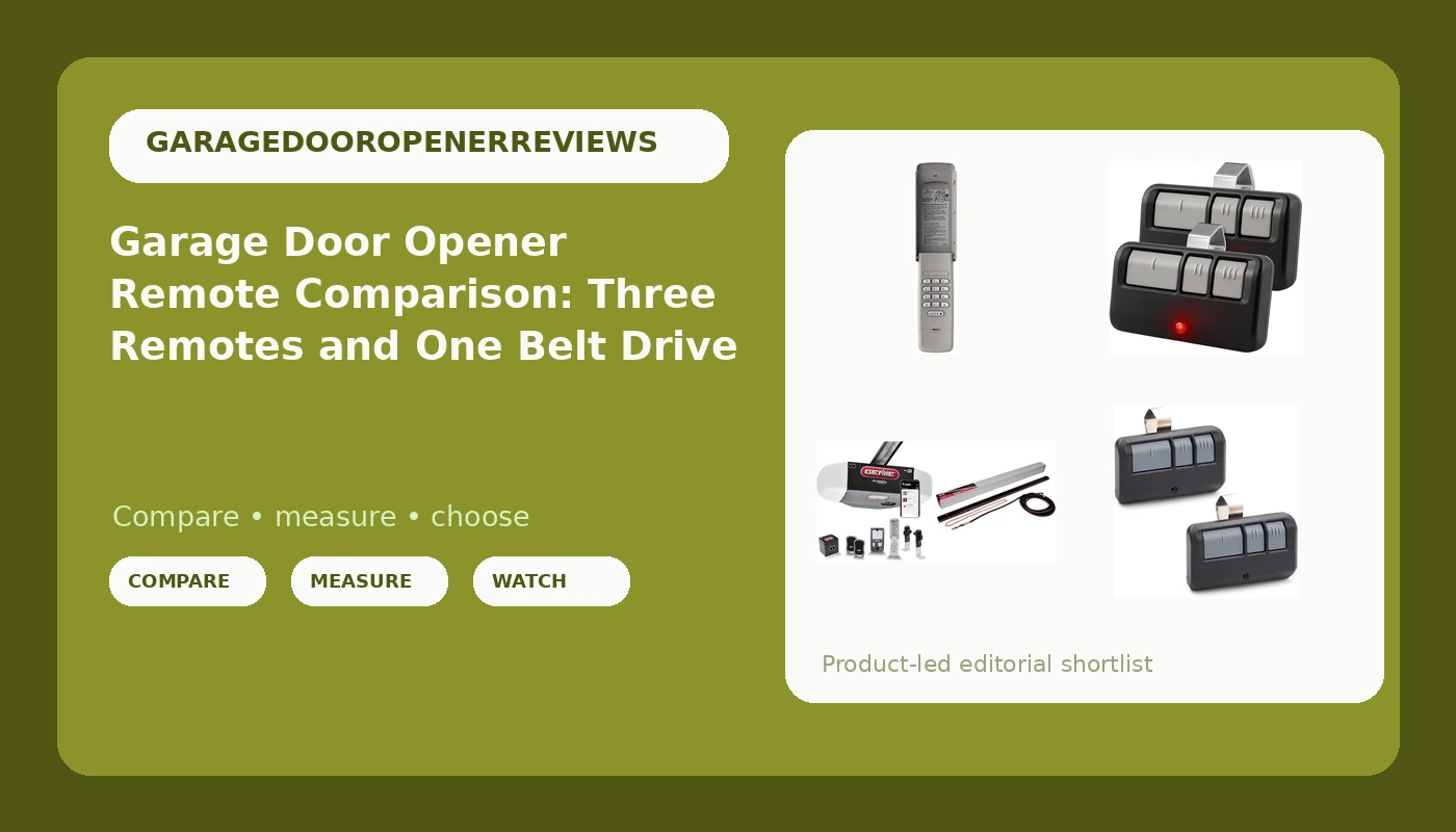 Garage Door Opener Remote Comparison: Three Remotes and One Belt Drive