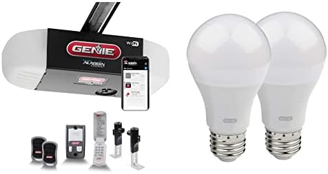 Genie QuietLift Connect Smart Garage Door Opener Bundle with LED Light Bulbs and Keypad